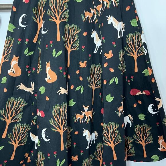 ModCloth x Collectif Black Multicolor Cotton Skirt - Picture 2 of 8